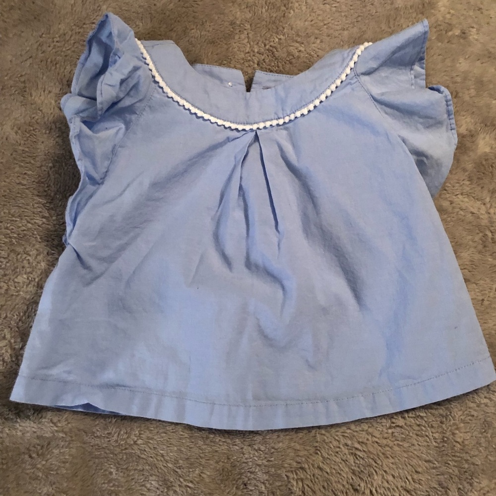 Janie and Jack Ruffle Sleeve Poplin Top